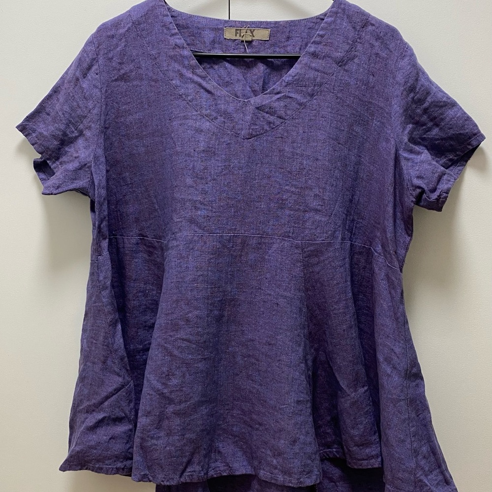 Flax 100% linen flowy blouse